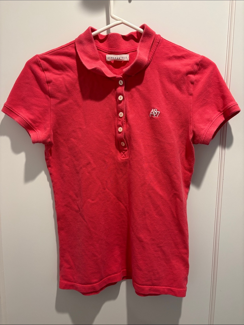 Aeropostale Girls' Coral Pink Polo Shirt